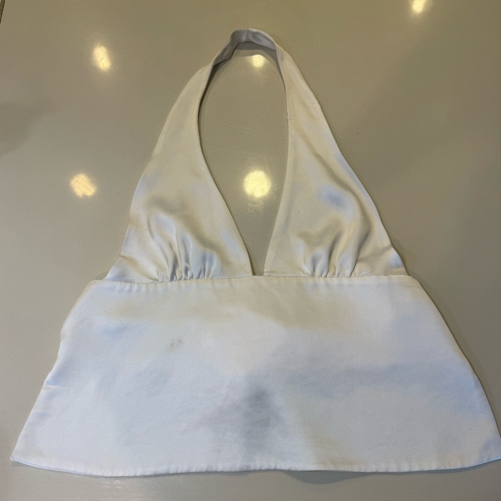 Zara | White Satin Top | Backless